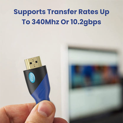 20Ft HDMI Cable 4K@60Hz Ultra HD, High Speed with Ethernet HDMI Cable Braided Nylon & Gold Connectors, ARC, CL3 Rated - Compatible with TV, PC, Monitor, Laptops, PS3, PS5, PS4